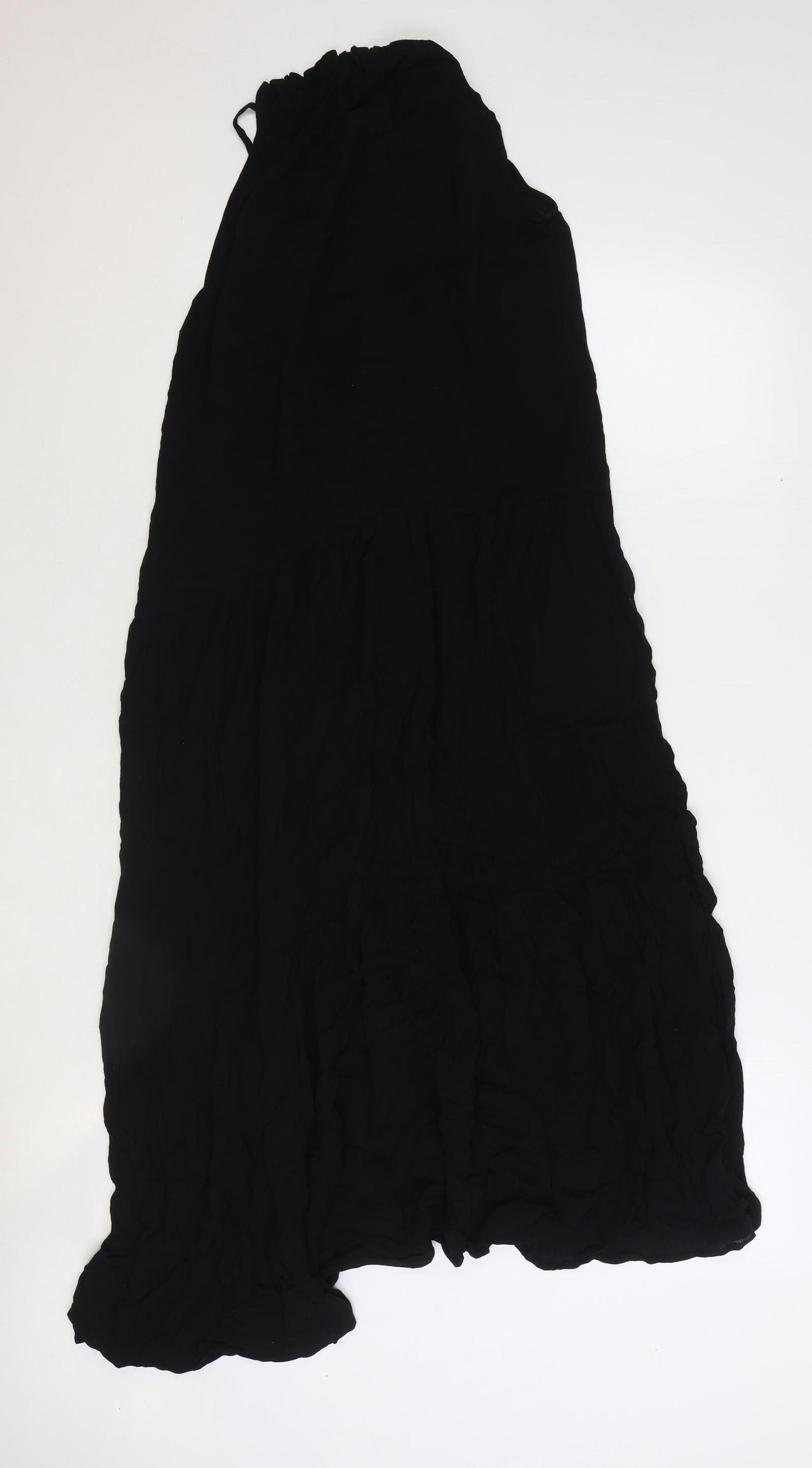 Marks and Spencer Womens Black Polyester Maxi Size 12 Round Neck Pullover