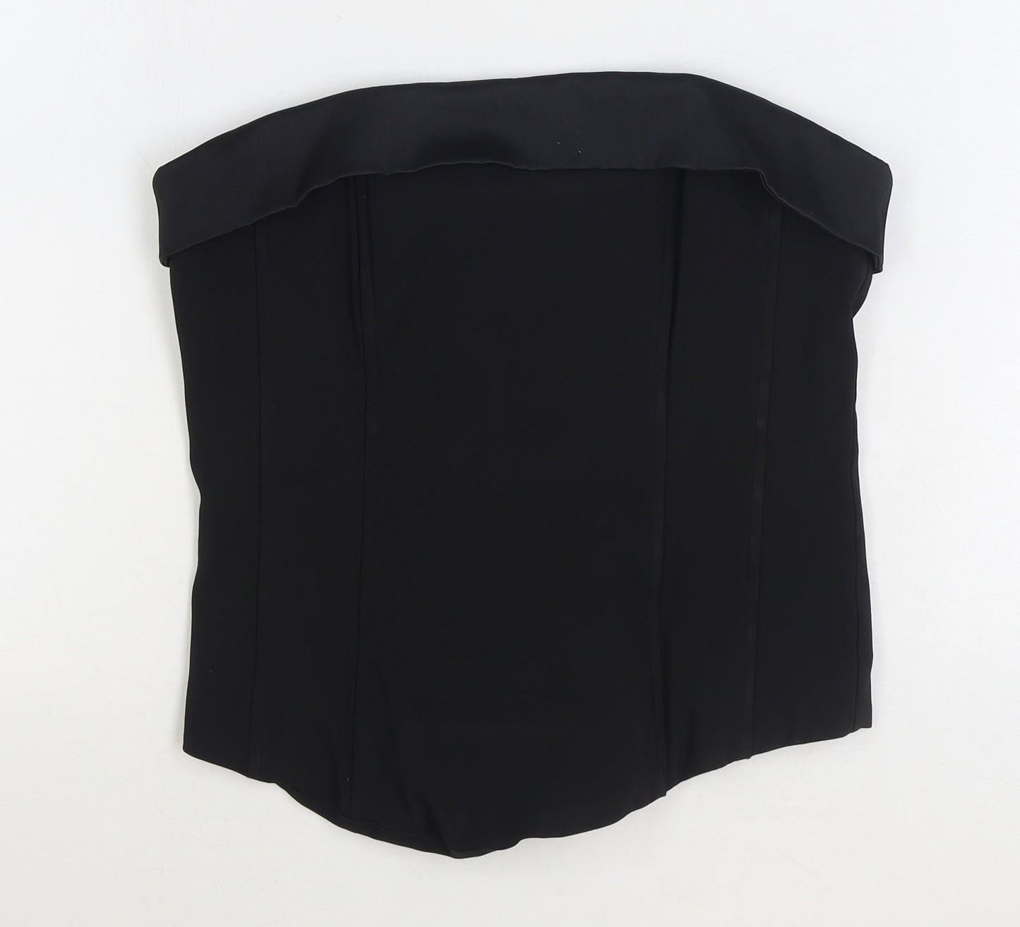 H&M Womens Black Polyester Cropped Blouse Size 16 Off the Shoulder - Corset Bandeau