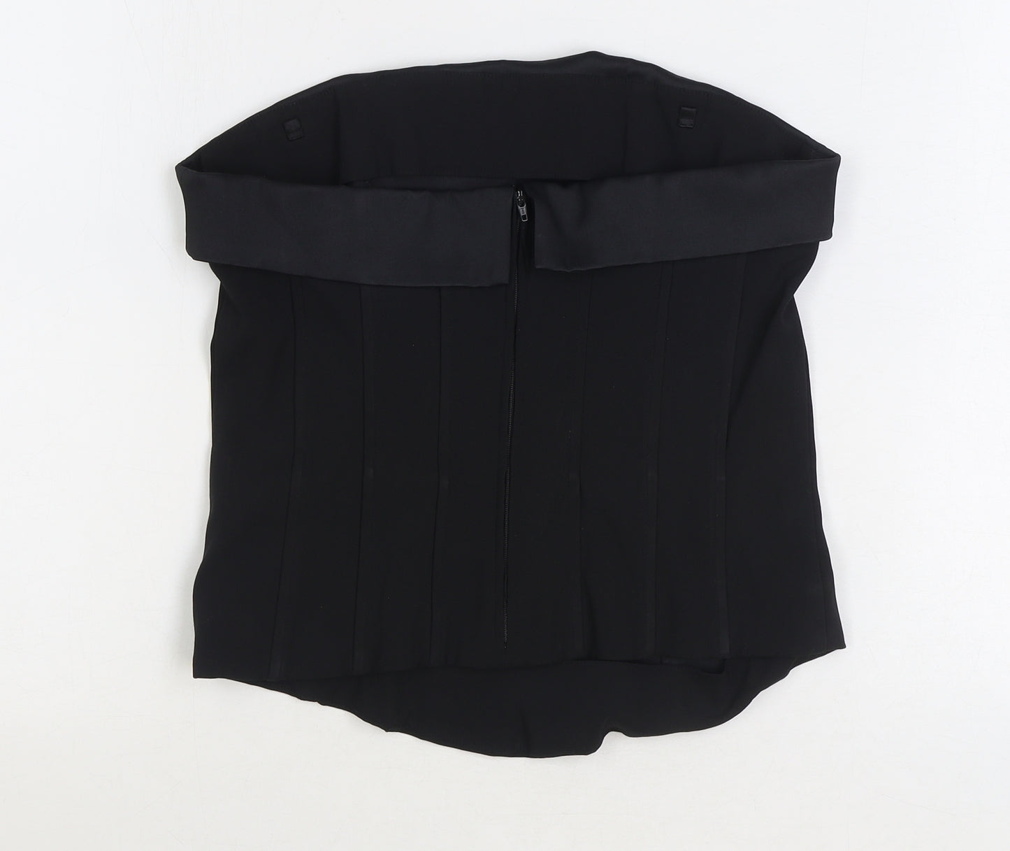 H&M Womens Black Polyester Cropped Blouse Size 16 Off the Shoulder - Corset Bandeau