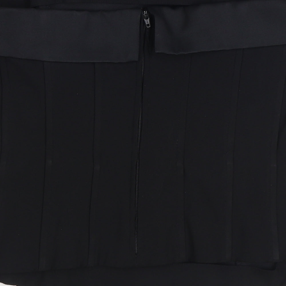 H&M Womens Black Polyester Cropped Blouse Size 16 Off the Shoulder - Corset Bandeau
