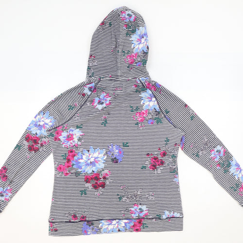 Joules Womens Multicoloured Floral Cotton Pullover Hoodie Size 16 Pullover