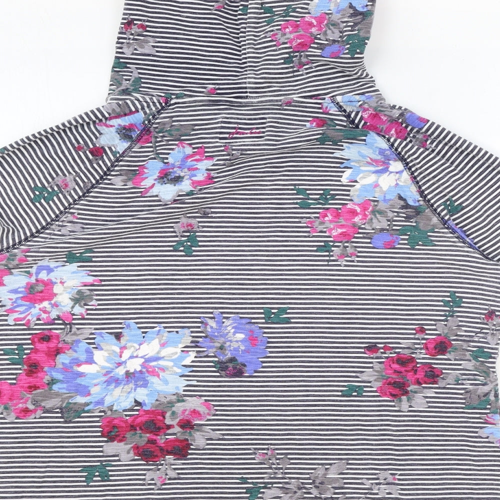 Joules Womens Multicoloured Floral Cotton Pullover Hoodie Size 16 Pullover