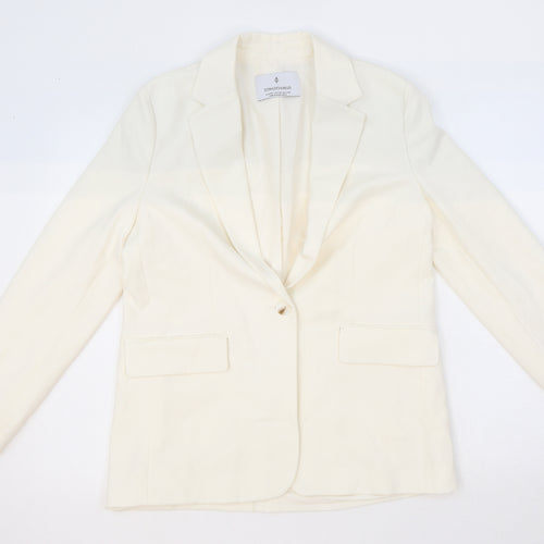 Stradivarius Womens Ivory Polyester Jacket Blazer Size XS