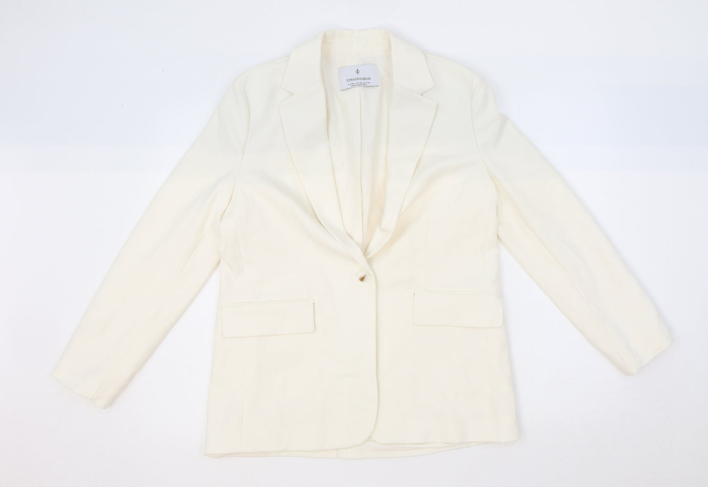 Stradivarius Womens Ivory Polyester Jacket Blazer Size XS