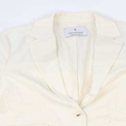 Stradivarius Womens Ivory Polyester Jacket Blazer Size XS