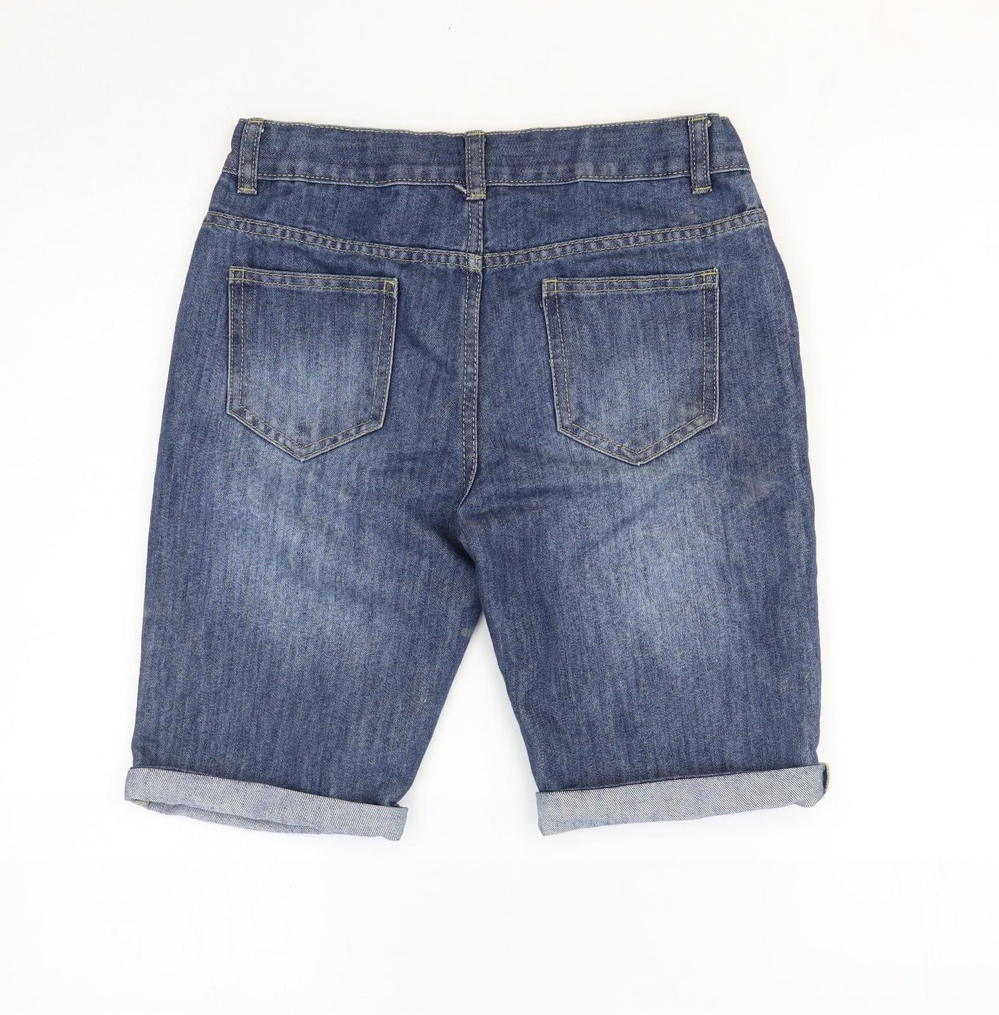Primark Girls Blue Cotton Bermuda Shorts Size 12-13 Years Regular Zip