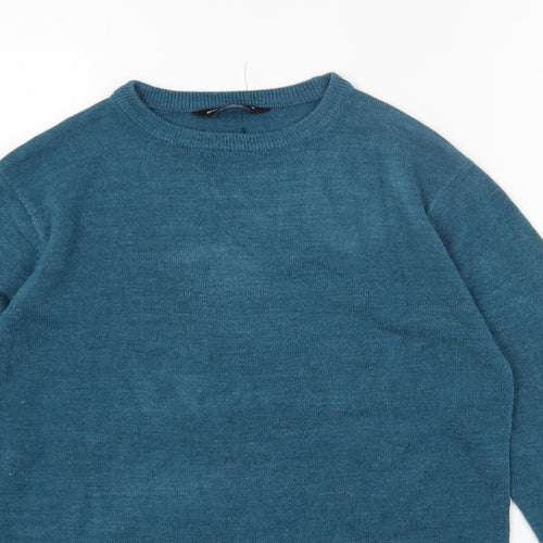Cedar Wood State Mens Blue Round Neck Acrylic Pullover Jumper Size S Long Sleeve