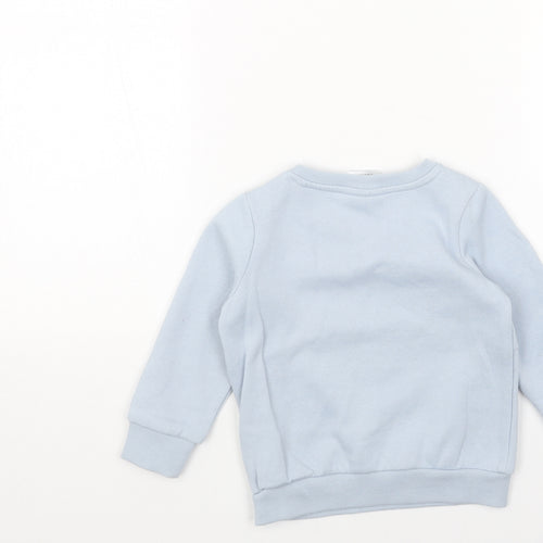 YOUNG ORIGINALS Baby Blue Cotton Pullover Jumper Size 18-24 Months Snap - Shark