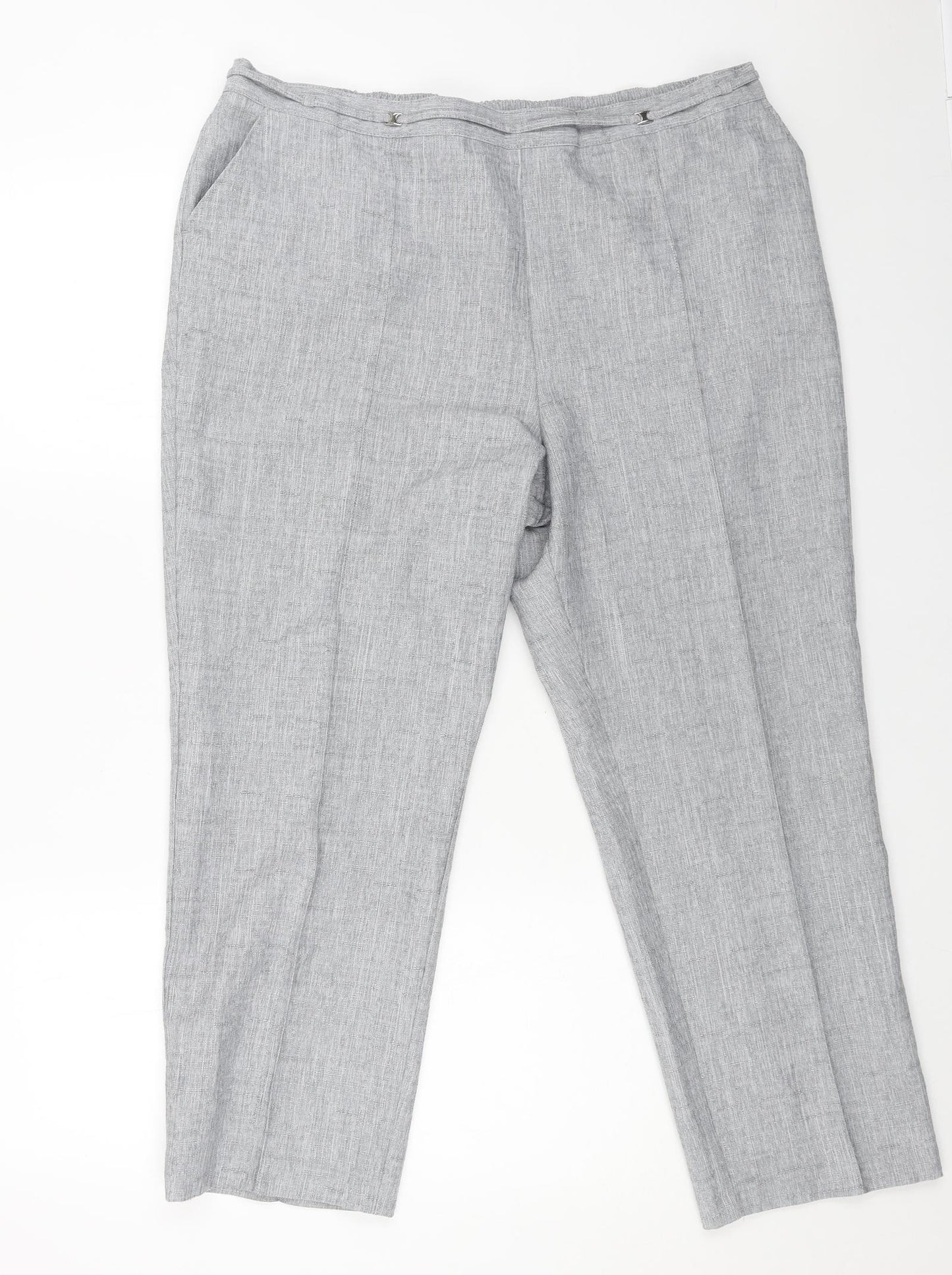 Marks and Spencer Womens Grey Polyester Dress Pants Trousers Size 18 L24 in Regular