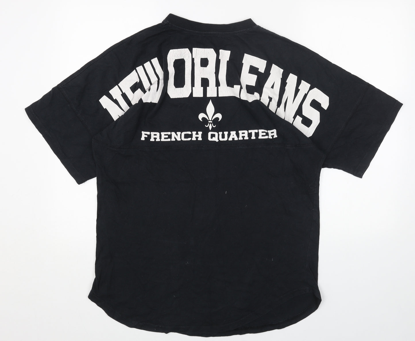 Classics Mens Black Cotton T-Shirt Size L Round Neck - New Orleans