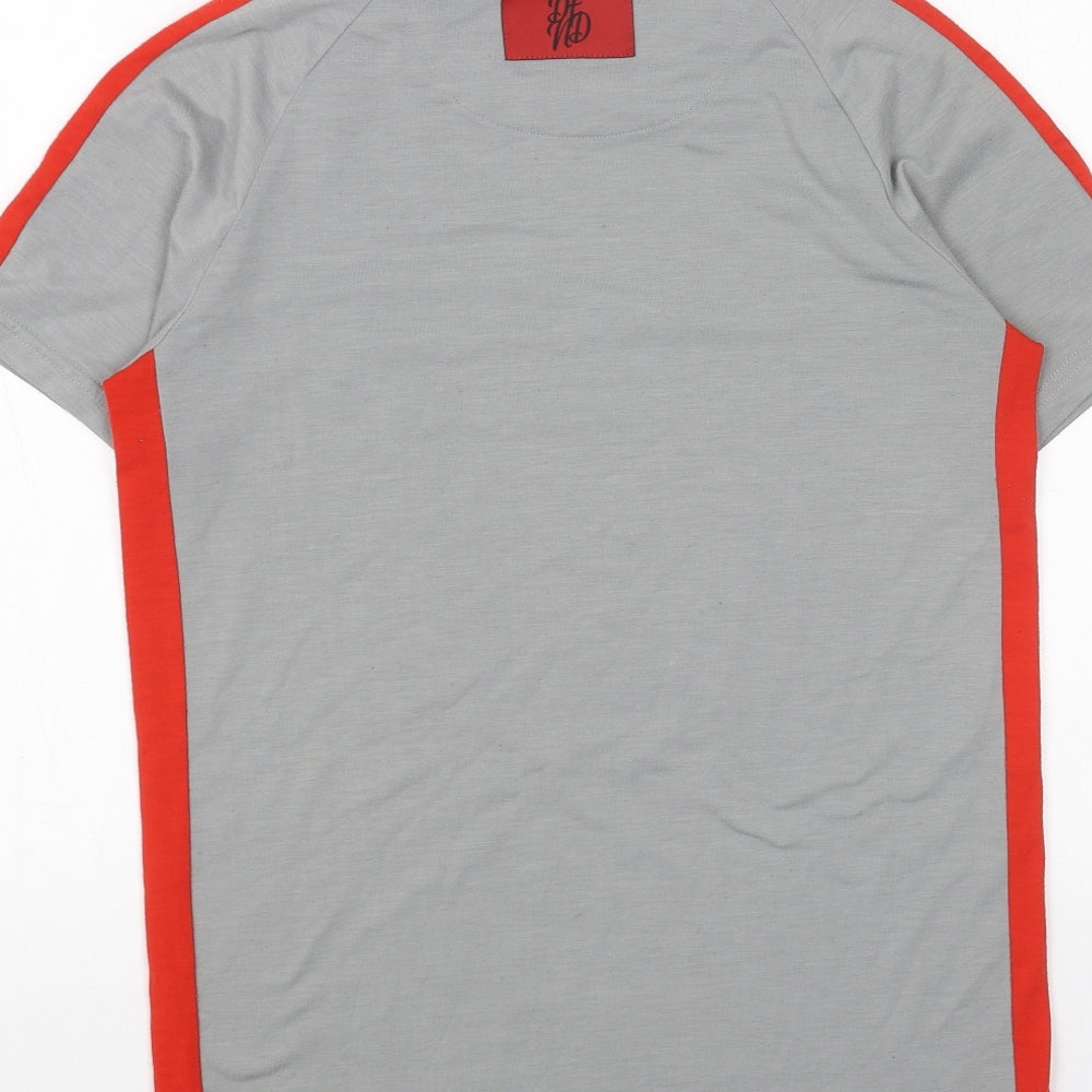 dfnd Mens Grey Cotton T-Shirt Size XS Round Neck