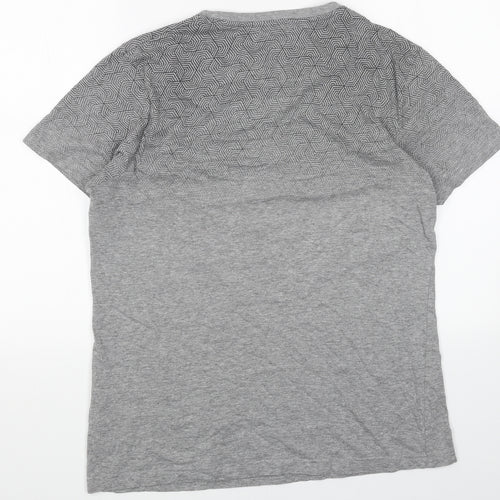 Fluid Mens Grey Cotton T-Shirt Size XL Round Neck