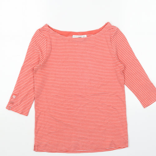 Tabitha Womens Red Striped Viscose Basic Blouse Size XS Boat Neck
