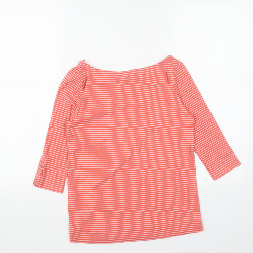 Tabitha Womens Red Striped Viscose Basic Blouse Size XS Boat Neck