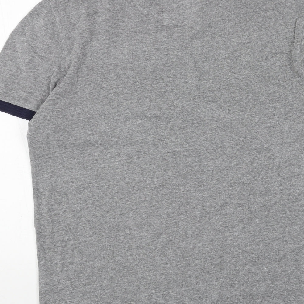 Superdry Mens Grey Cotton T-Shirt Size M Round Neck