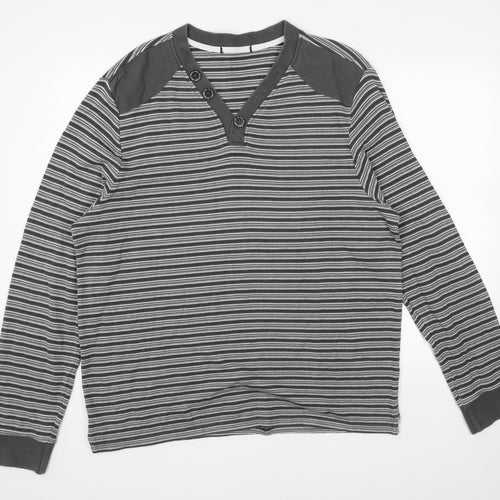 George Womens Grey Striped Cotton Pullover Sweatshirt Size XL Pullover