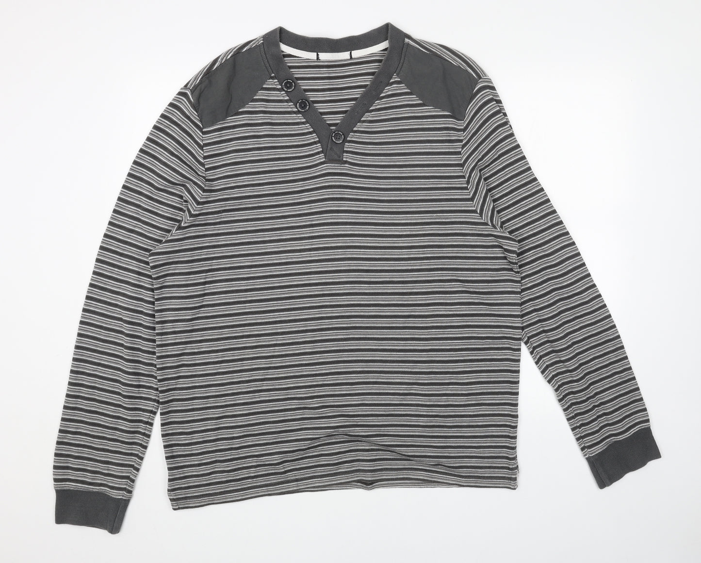 George Womens Grey Striped Cotton Pullover Sweatshirt Size XL Pullover