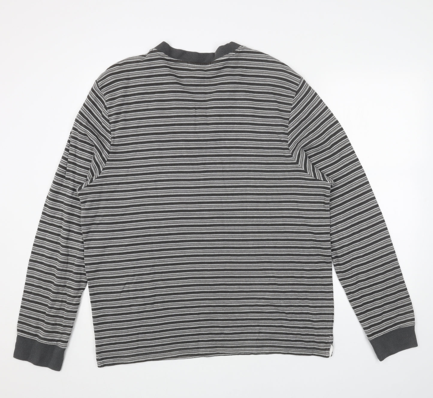 George Womens Grey Striped Cotton Pullover Sweatshirt Size XL Pullover