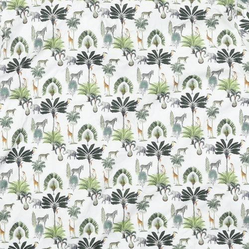 Country Club Womens White Geometric Cotton Basic Polo Size S Collared - Safari Animals