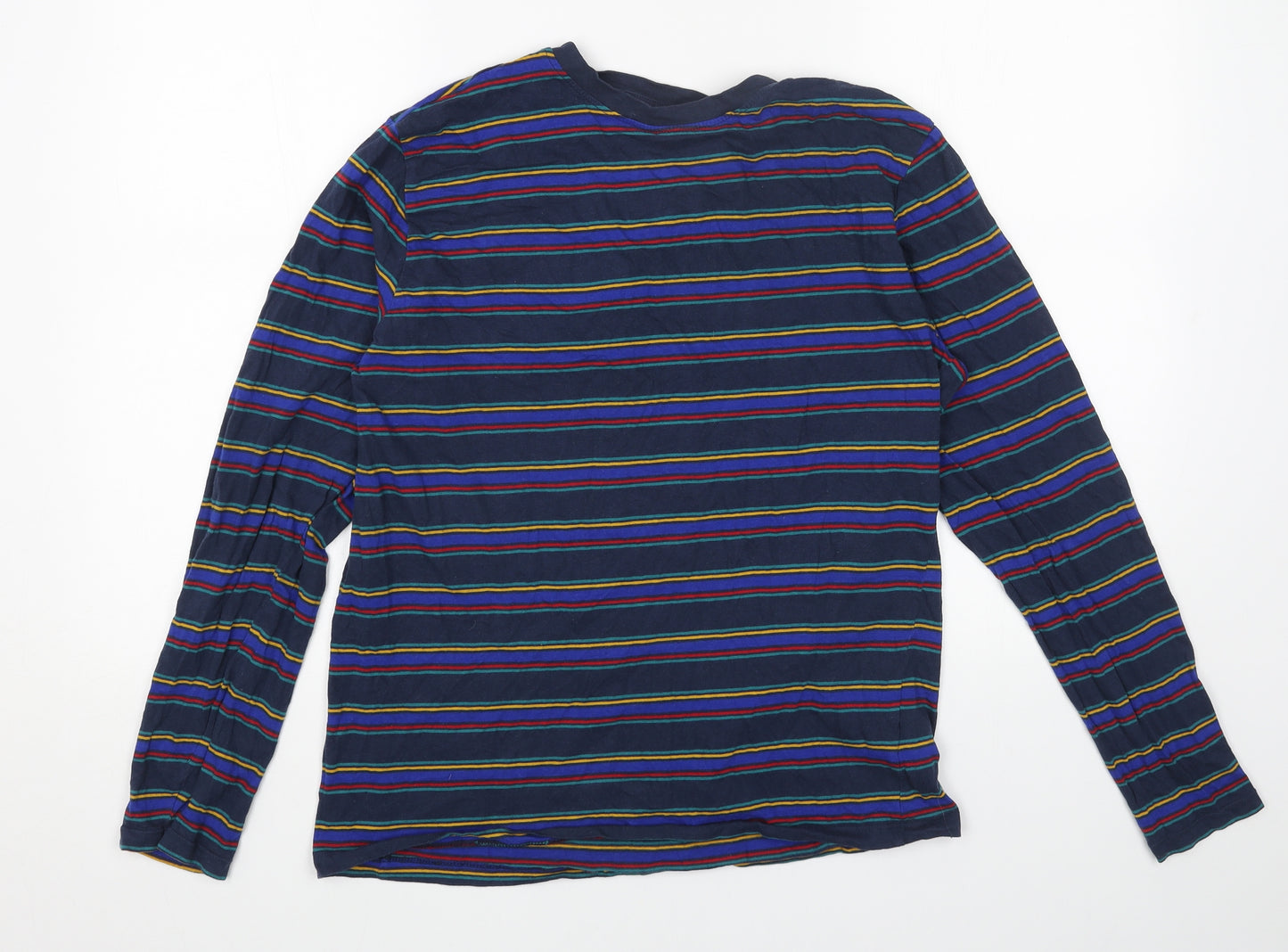 Primark Womens Multicoloured Striped Cotton Basic Blouse Size M Round Neck