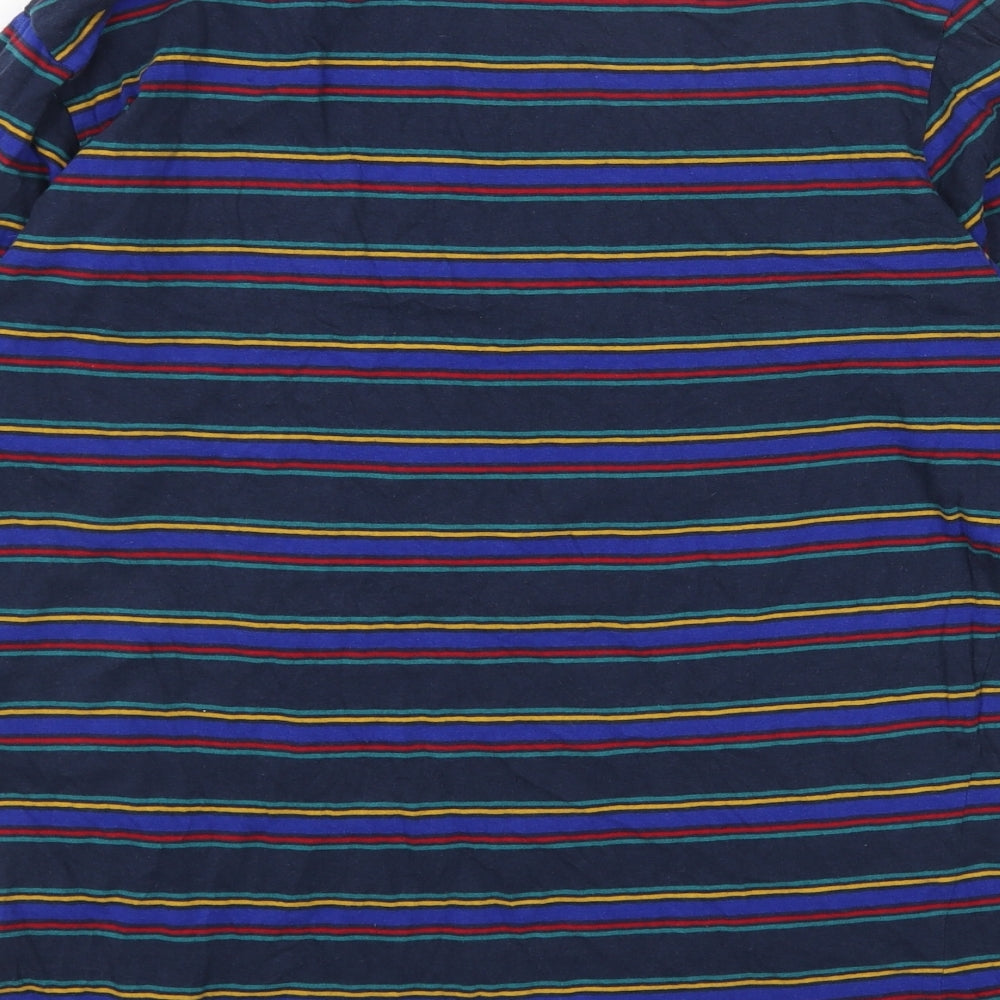 Primark Womens Multicoloured Striped Cotton Basic Blouse Size M Round Neck