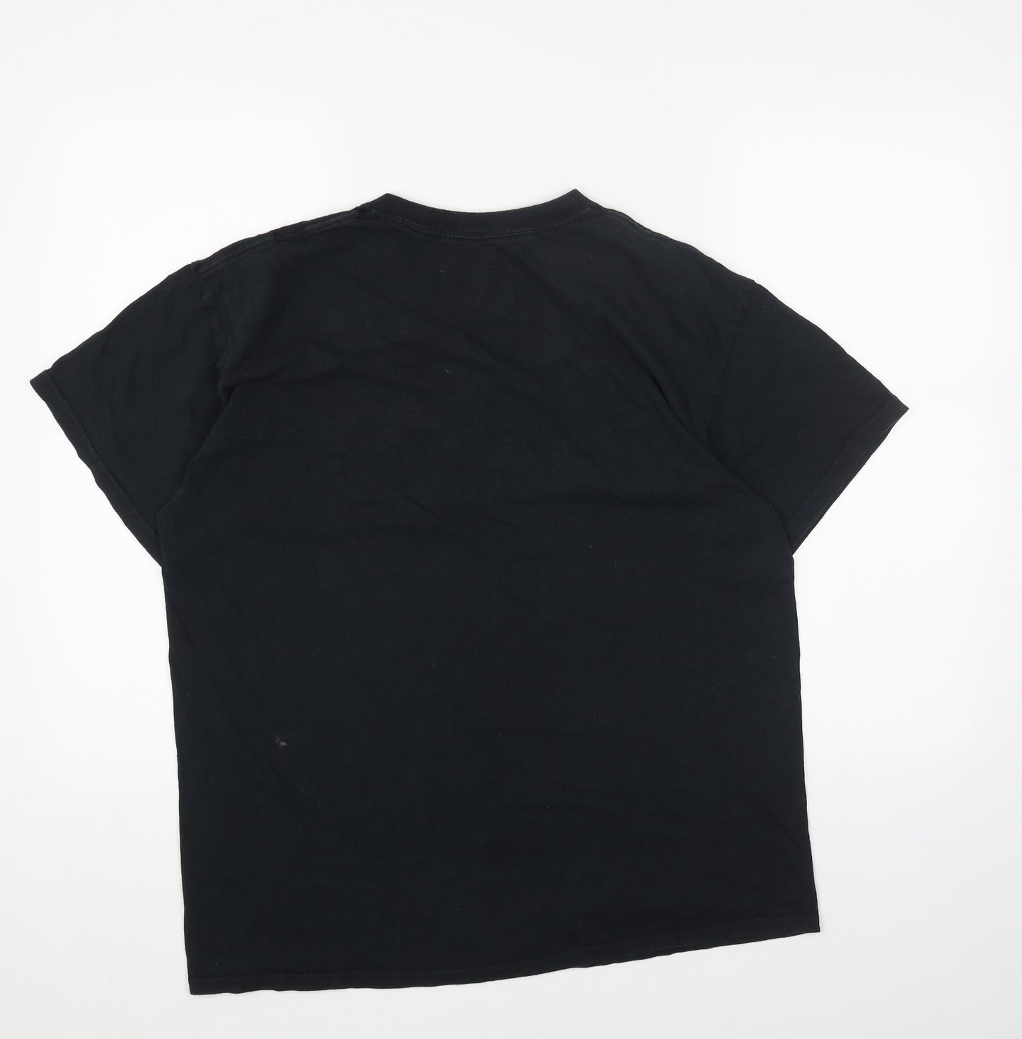PRETTYLITTLETHING Womens Black Cotton Basic T-Shirt Size M Round Neck - Chinese Symbols