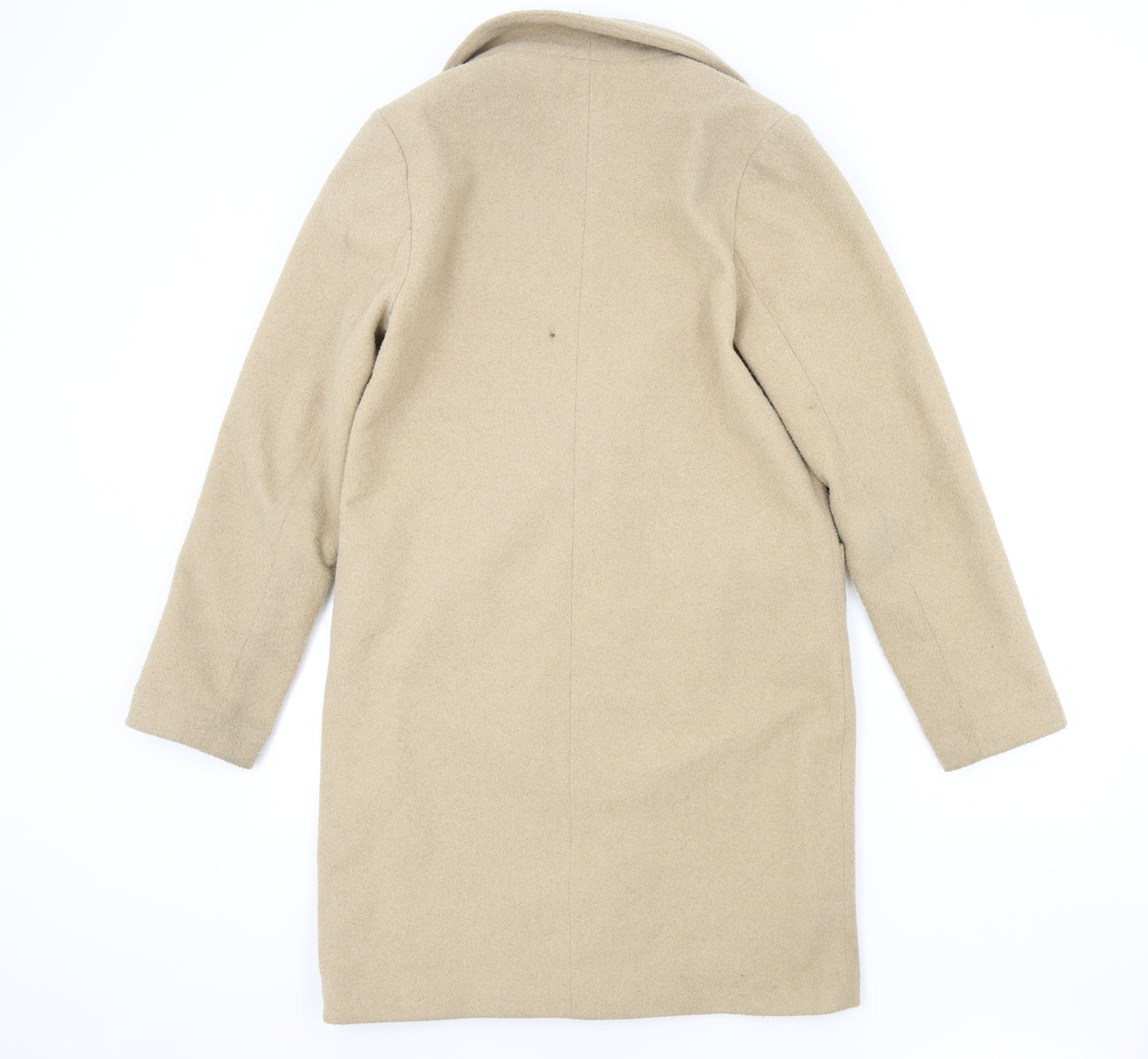 New Look Womens Beige Overcoat Coat Size 8 Button