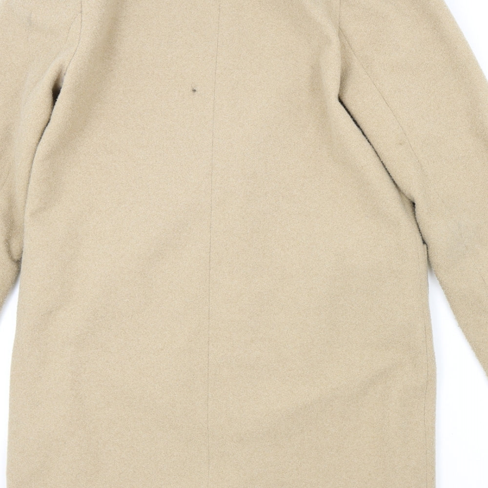 New Look Womens Beige Overcoat Coat Size 8 Button