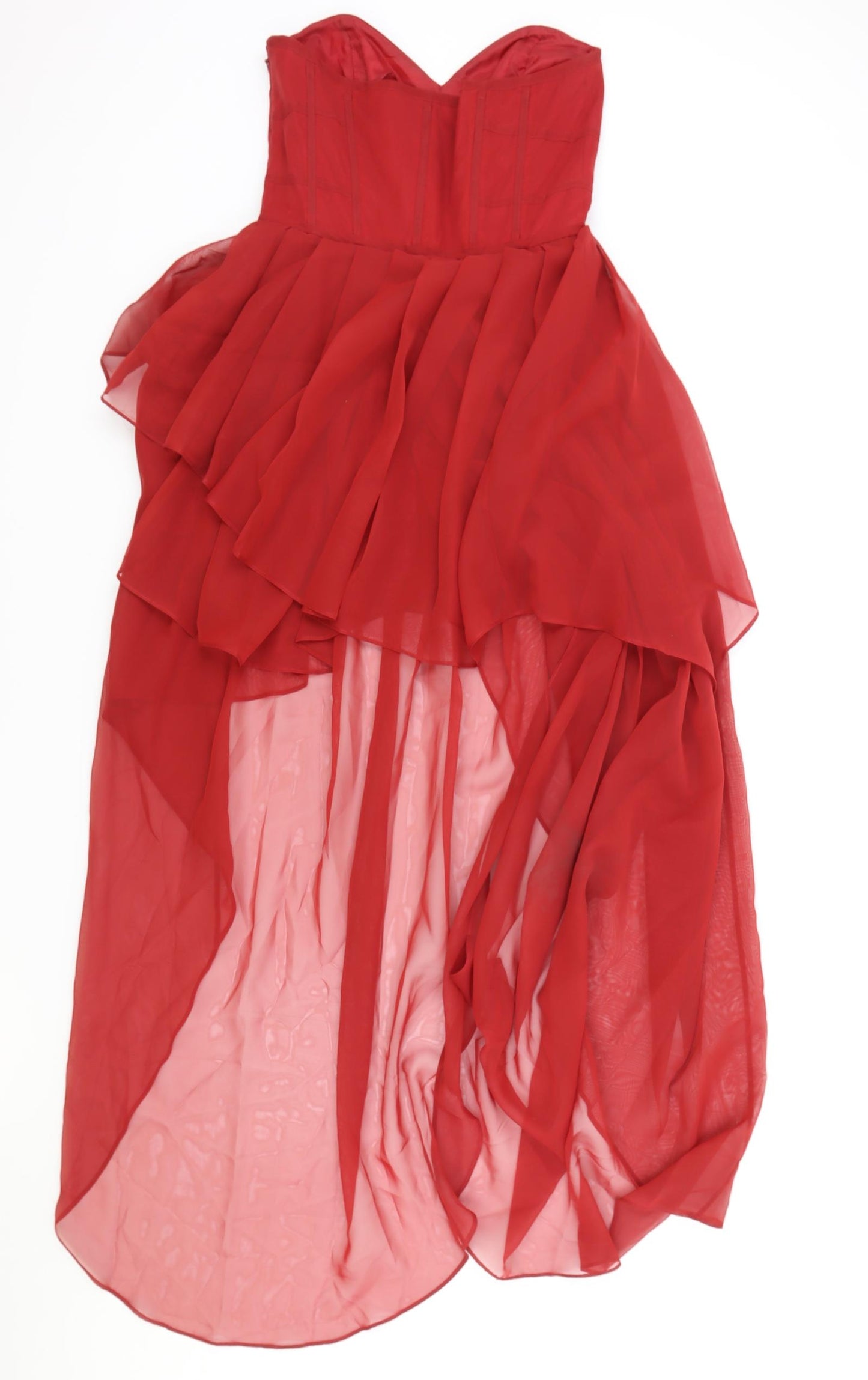 ASOS Womens Red Polyester Ball Gown Size 8 Sweetheart Zip