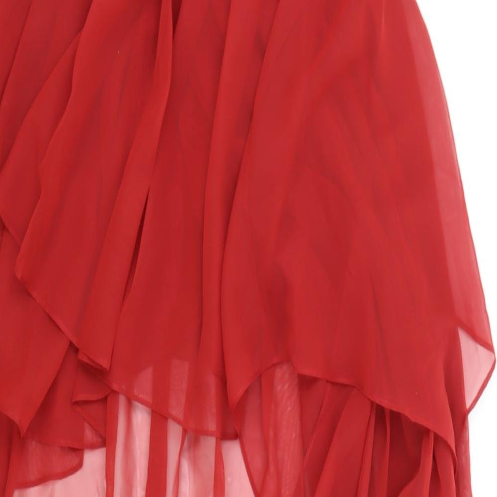 ASOS Womens Red Polyester Ball Gown Size 8 Sweetheart Zip