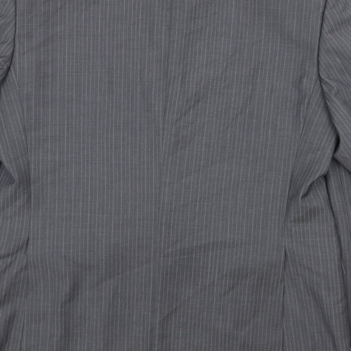 Marks and Spencer Mens Grey Striped Wool Jacket Suit Jacket Size 42 Regular