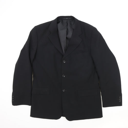 Lincroft Mens Black Polyester Jacket Suit Jacket Size 40 Regular