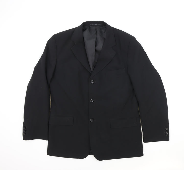Lincroft Mens Black Polyester Jacket Suit Jacket Size 40 Regular