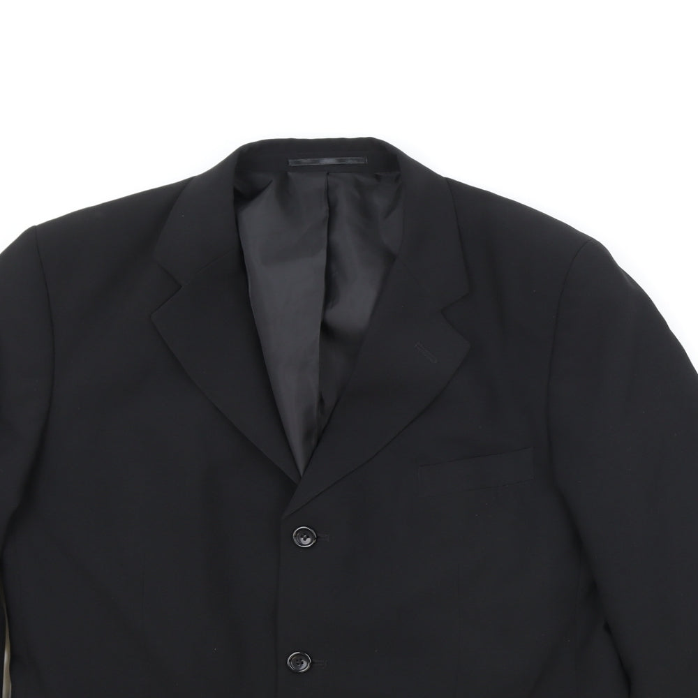 Lincroft Mens Black Polyester Jacket Suit Jacket Size 40 Regular