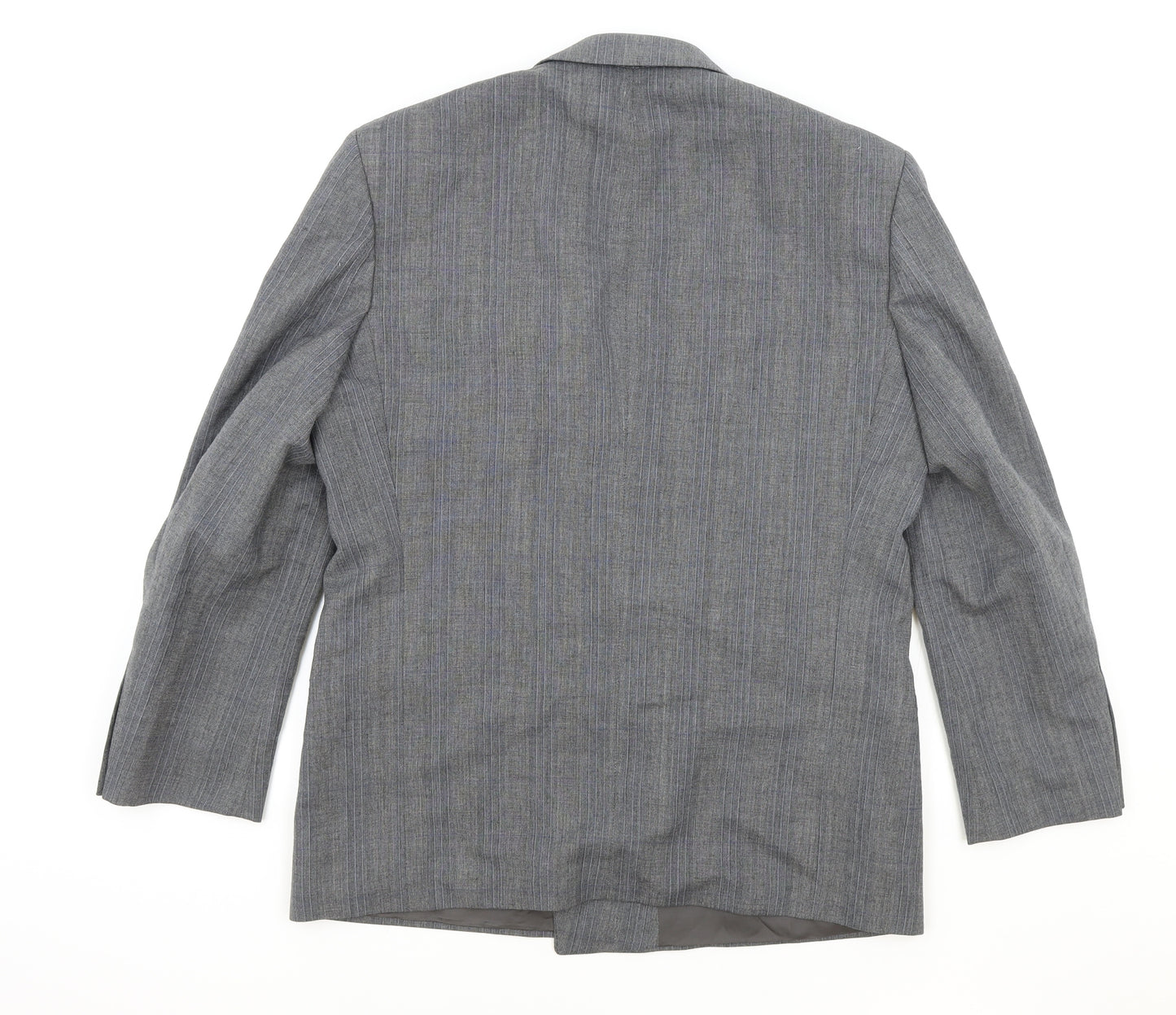 St Michael Mens Grey Striped Wool Jacket Suit Jacket Size 40 Regular