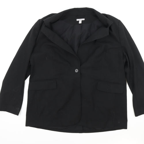 H&M Womens Black Polyester Jacket Blazer Size XL