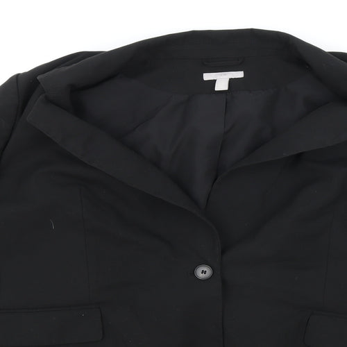 H&M Womens Black Polyester Jacket Blazer Size XL