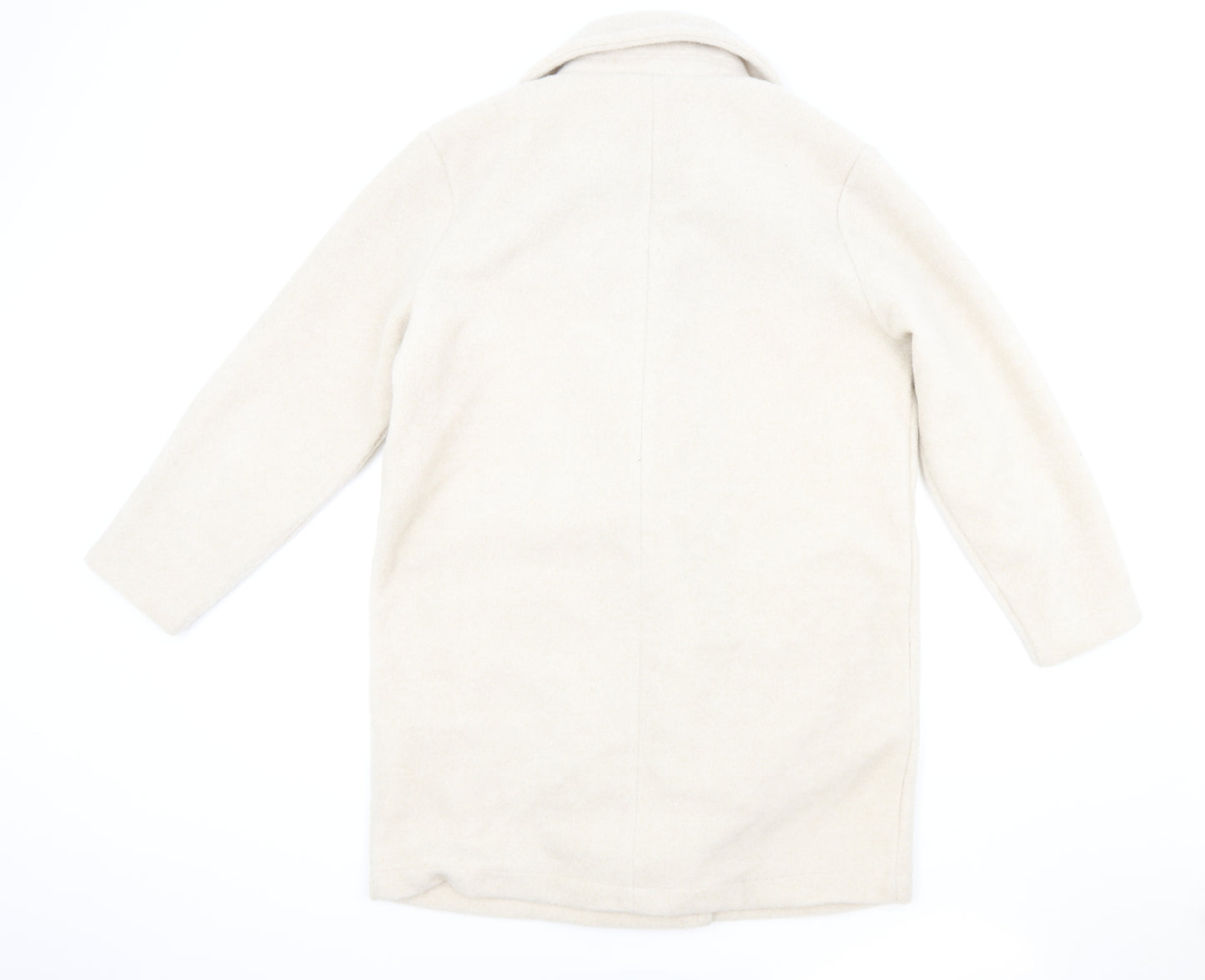 TU Womens Beige Pea Coat Coat Size M Button