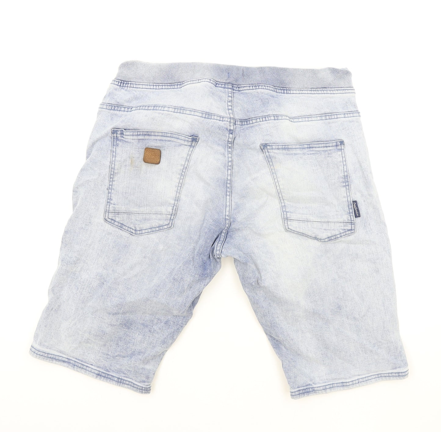 Crepp Denim Industry Mens Blue Cotton Biker Shorts Size 36 in Regular Drawstring