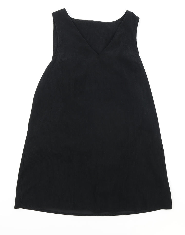 SheIn Womens Black Polyester Shift Size L V-Neck Pullover