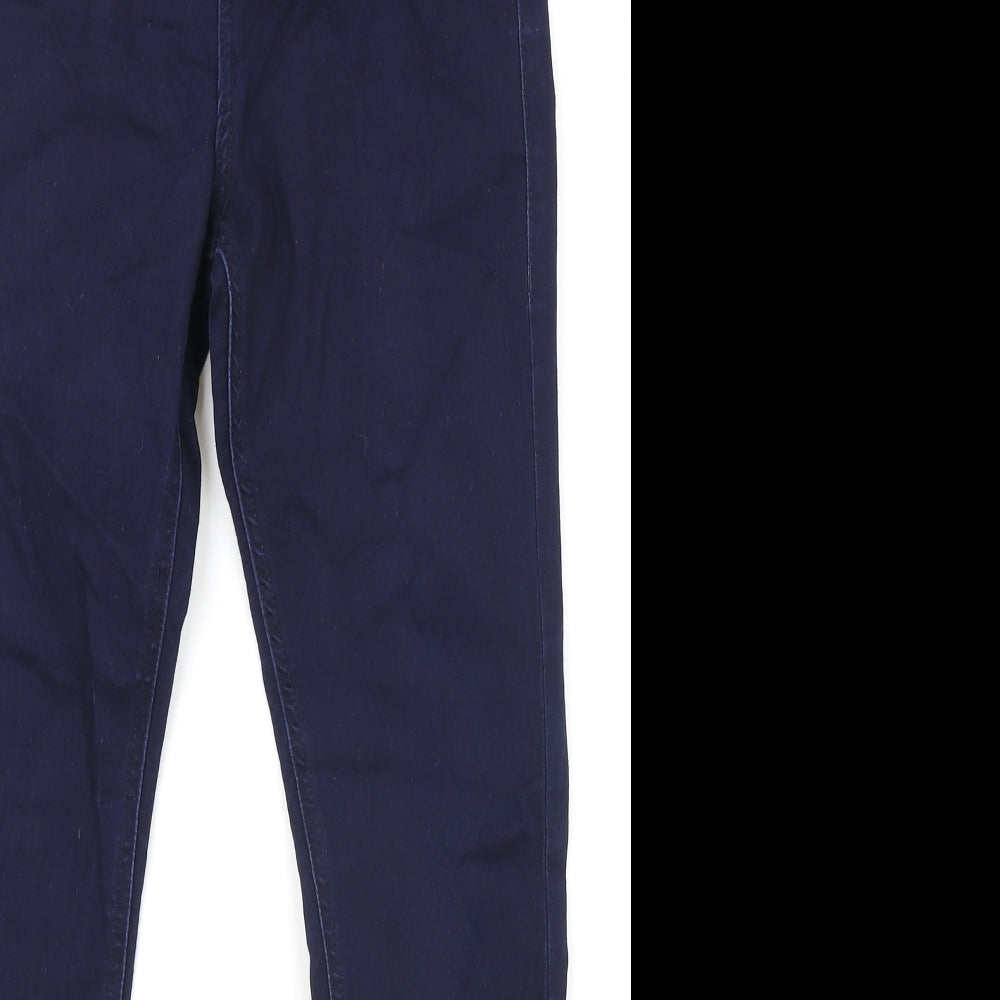 Marks and Spencer Womens Blue Cotton Skinny Jeans Size 12 Regular Zip