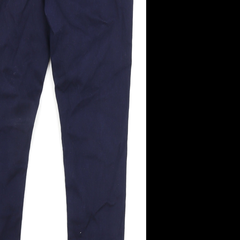 Marks and Spencer Womens Blue Cotton Skinny Jeans Size 12 Regular Zip