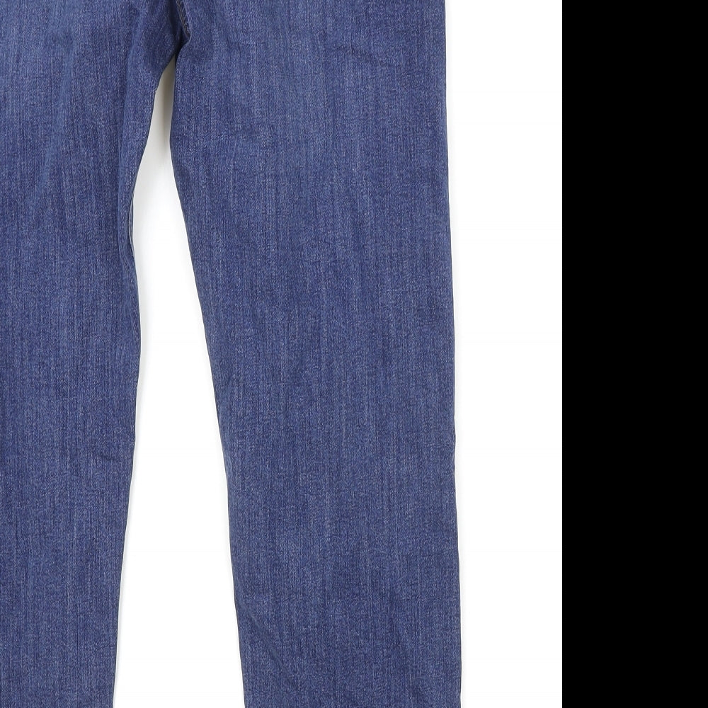 Marks and Spencer Mens Blue Cotton Straight Jeans Size 32 in Regular Zip