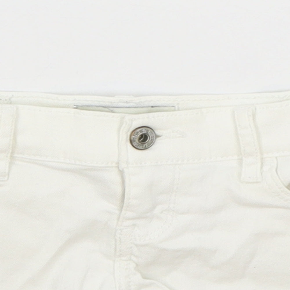 Abercrombie & Fitch Girls White Cotton Hot Pants Shorts Size 10 Years Regular Zip