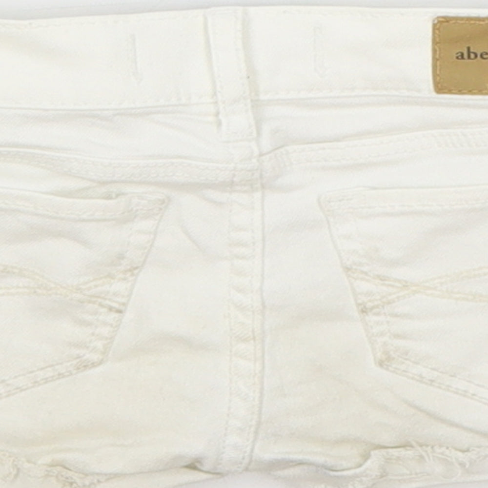 Abercrombie & Fitch Girls White Cotton Hot Pants Shorts Size 10 Years Regular Zip