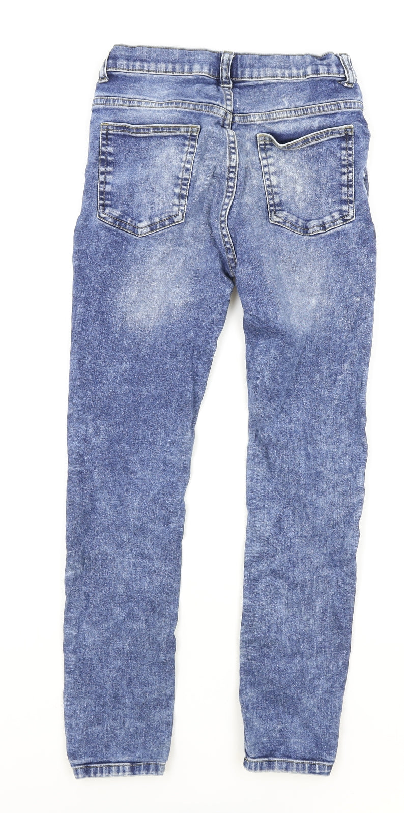 Preworn Boys Blue Cotton Skinny Jeans Size 11-12 Years Regular Zip
