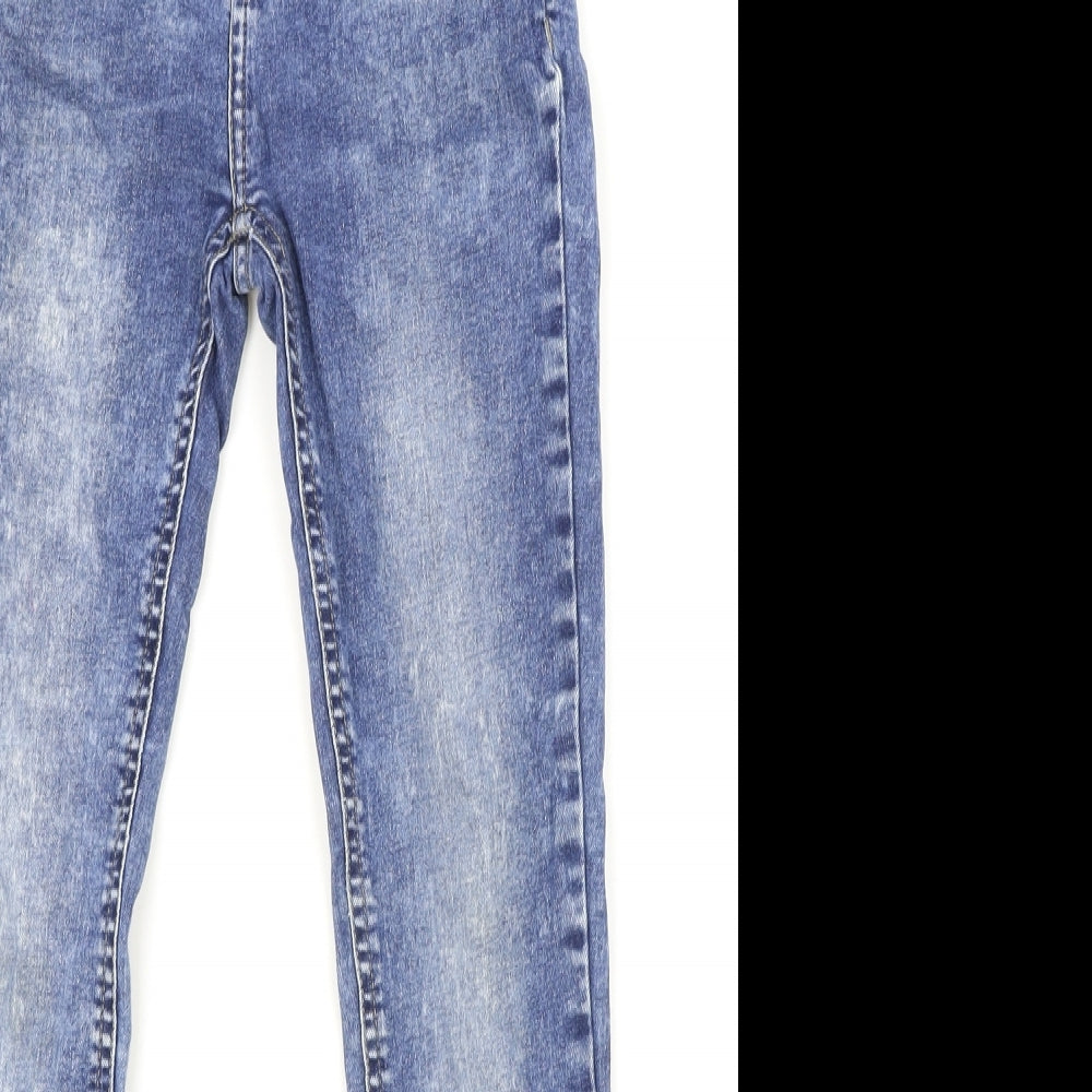 Preworn Boys Blue Cotton Skinny Jeans Size 11-12 Years Regular Zip