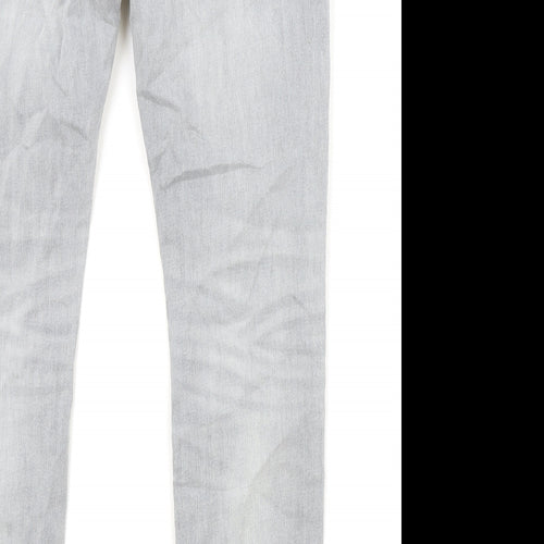 TOM TAILOR Mens Grey Cotton Straight Jeans Size 30 in Regular Zip