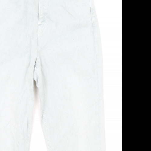 Preworn Womens Green Cotton Tapered Jeans Size 12 Regular Zip