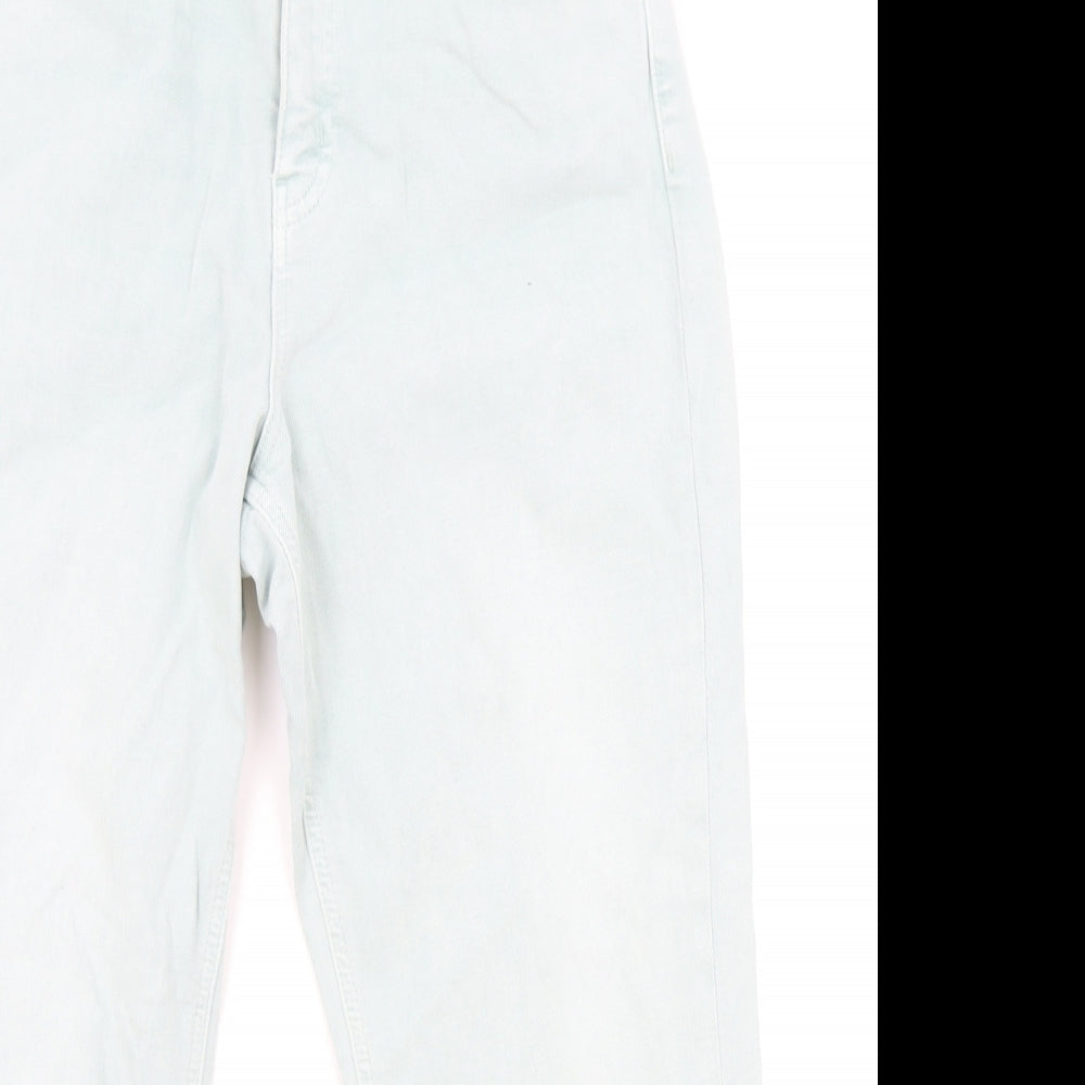 Preworn Womens Green Cotton Tapered Jeans Size 12 Regular Zip